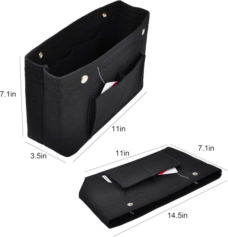 Vercord Felt Purse Tote Organizer Insert Divider Inside Handbag for Women Medium Black - Image 5